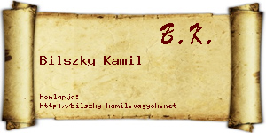 Bilszky Kamil névjegykártya